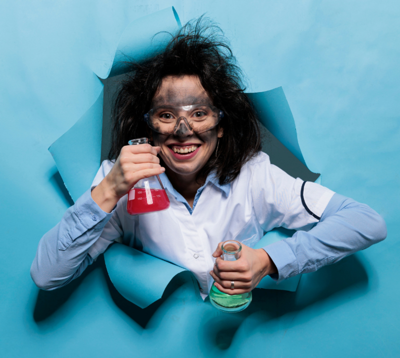 photo of female mad scientist